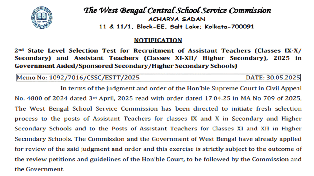 WBSSC Assistant Teachers 35726 Vacancy 2025